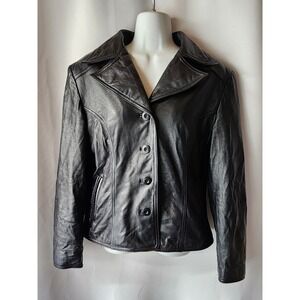 VTG 70s WILSON'S‎ GRAINED LEATHER JACKET Ladies Large